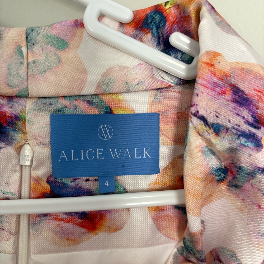 Alice Walk Multicolor Floral Midi Dress in Pink - Picture 3 of 6